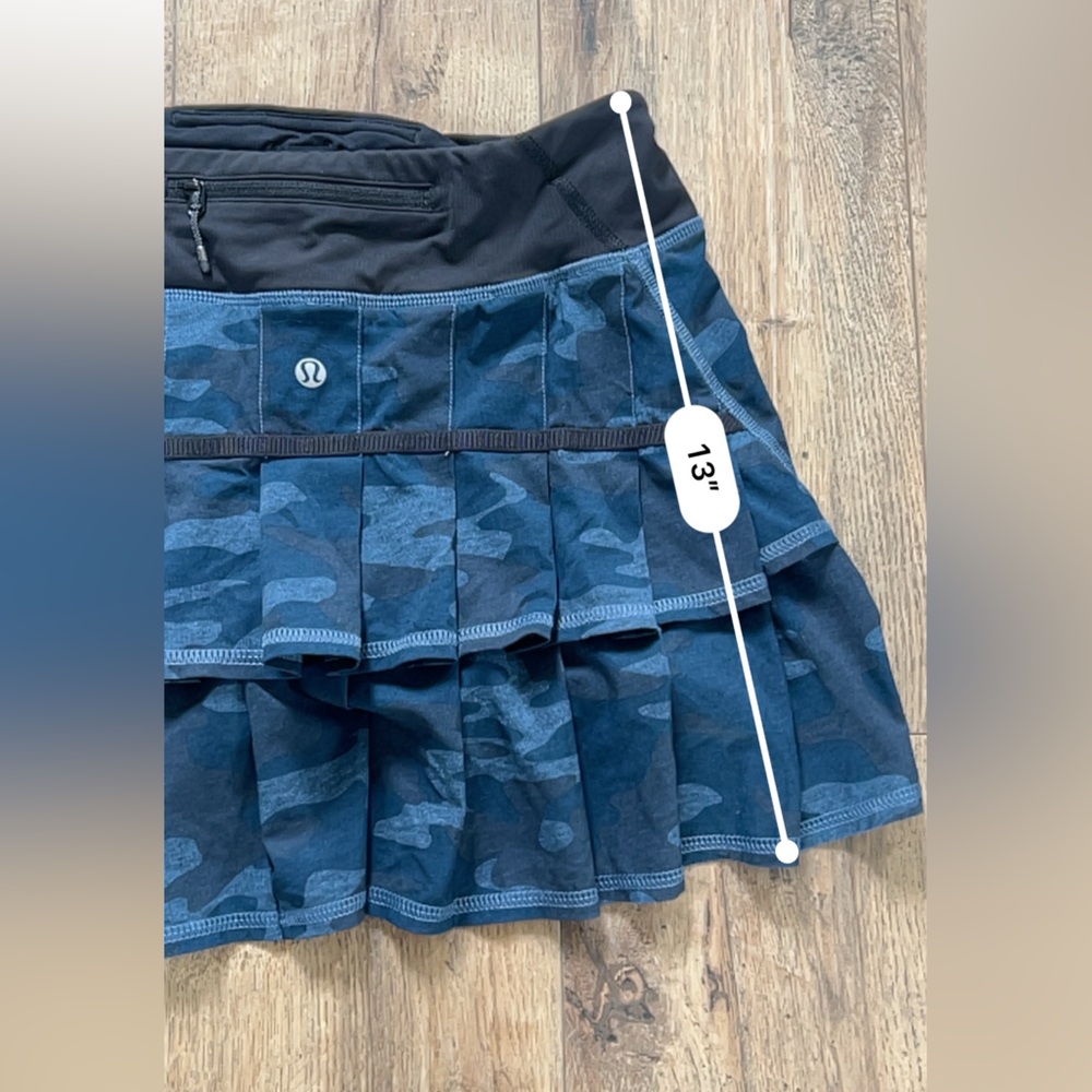 Lululemon Pace Setter Pleated Tennis Skirt Oil Slick Blue Lotus Camo 2 Tall - Picture 8 of 8